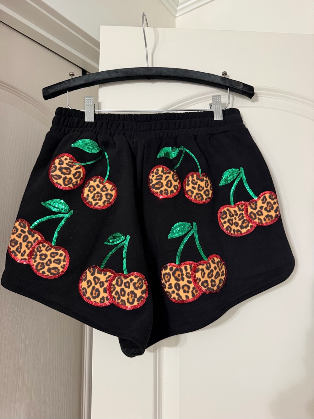 Queen of Sparkles Black Cherry Print Sweatshirt and Shorts Set - Picture 6 of 7